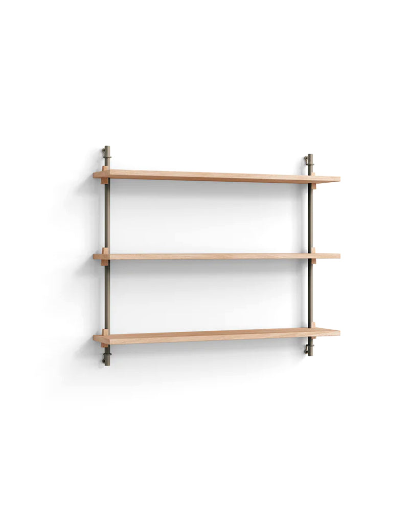 Wall shelf in oak and warm grey